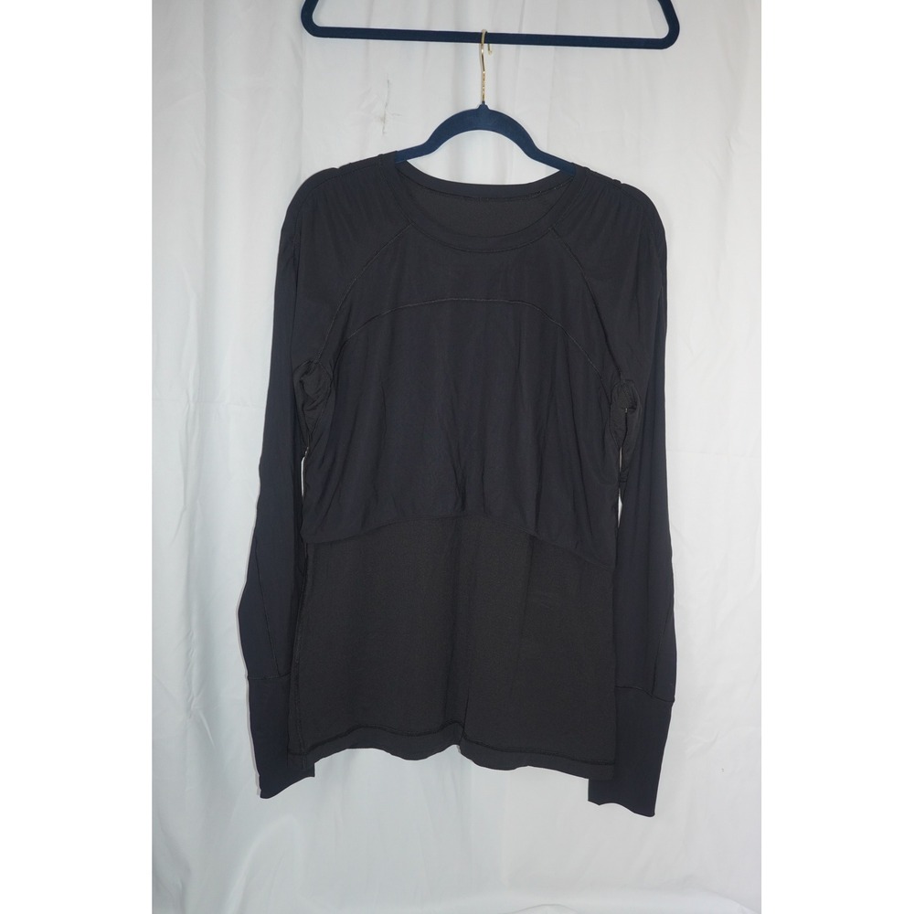 Lululemon Vintage Black Long Sleeve Double Layered Layered Active Top